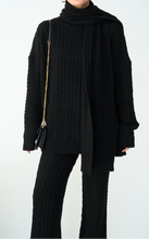 Load image into Gallery viewer, Black Knit Set With Scarf
