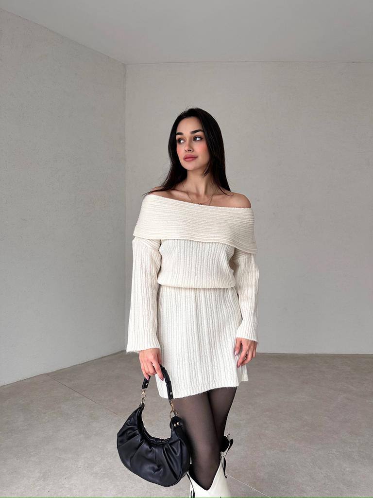 Off Shoulder Ribbed Dress - thestyleloftlb