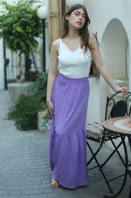 Lilac Ribbed Skirt - thestyleloftlb